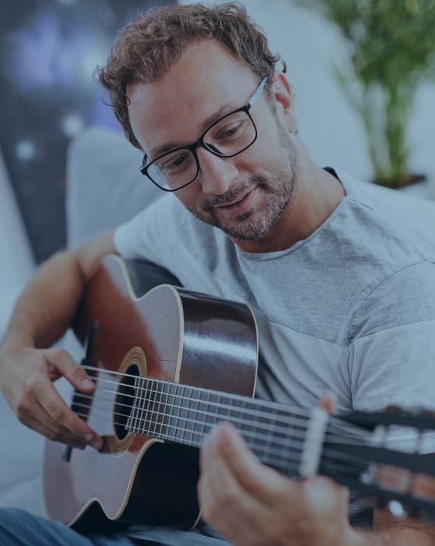 Man playing classical guitar